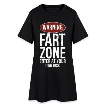warning fart zone enter at your own risk - Robe T-shirt Femme - noir - Devant