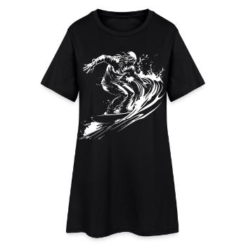Surfer Sketch - Women’s T-Shirt Dress - black - Front