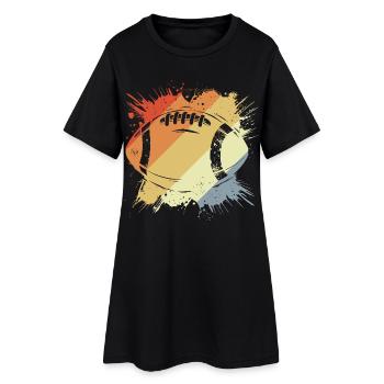 Ballon de football américain vintage - Robe T-shirt Femme - noir - Devant