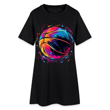 Basket-ball rétro Vaporwave - Robe T-shirt Femme - noir - Devant
