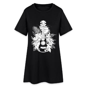 Bande dessinée ukulélé - Robe T-shirt Femme - noir - Devant