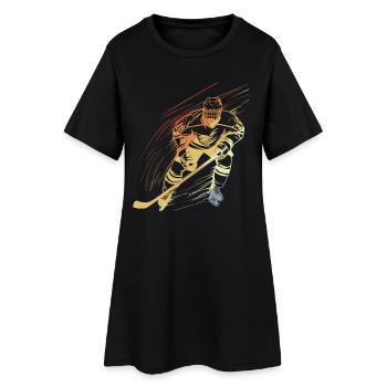 Joueur de hockey sur glace look vintage - Robe T-shirt Femme - noir - Devant