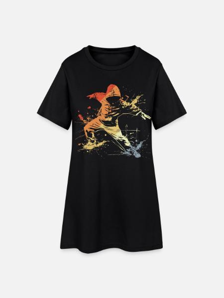 Breakdancer Vintage Look - Robe T-shirt Femme - noir