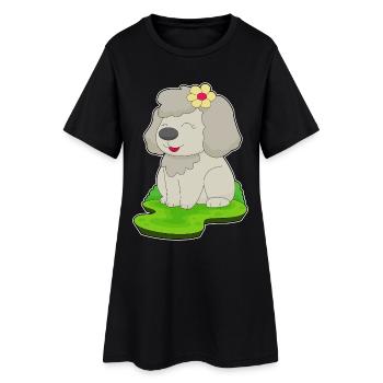 Fleur de chien - Robe T-shirt Femme - noir - Devant