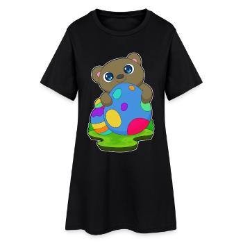 Bär Ostern Ostereier - Frauen T-Shirt-Kleid - Schwarz - Vorne