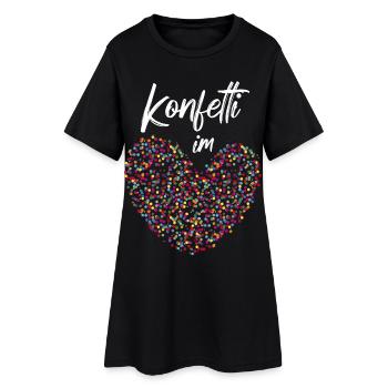 Stimmung Konfetti Fasching Karneval Silvester - Frauen T-Shirt-Kleid - Schwarz - Vorne