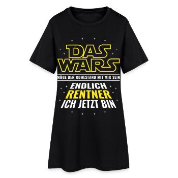 Rente Das wars - Endlich Rentner ich jetzt bin - Frauen T-Shirt-Kleid - Schwarz - Vorne