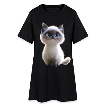 Chat Ragdoll Chat Ragdoll Chat Mignon Chats Ragdoll - Robe T-shirt Femme - noir - Devant