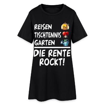 Die Rente Rockt Reisen Tischtennis Garten Rentner - Frauen T-Shirt-Kleid - Schwarz - Vorne