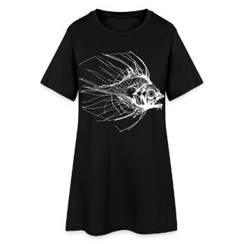 Croquis de poisson - Robe T-shirt Femme - noir - Devant