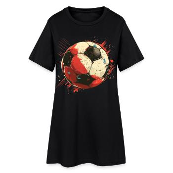 Graphismes de football - Robe T-shirt Femme - noir - Devant