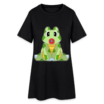 Schildkröte Baby Schnuller - Frauen T-Shirt-Kleid - Schwarz - Vorne