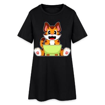 Ordinateur portable Tiger - Robe T-shirt Femme - noir - Devant