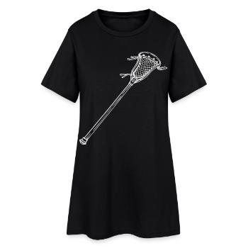 Dessin de batte de crosse - Robe T-shirt Femme - noir - Devant