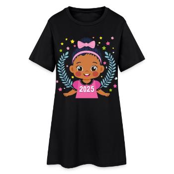 Kinder 2025 - Frauen T-Shirt-Kleid - Schwarz - Vorne