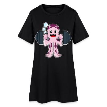 Bodybuilder Pieuvre Bodybuilder Barbell Bodybuilding - Robe T-shirt Femme - noir - Devant