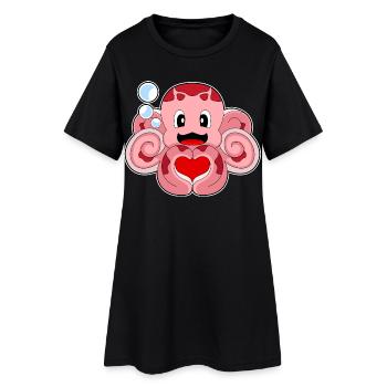 Cœur de pieuvre - Robe T-shirt Femme - noir - Devant