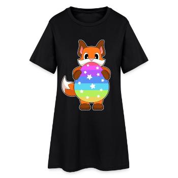 Oeuf de Pâques Fox - Robe T-shirt Femme - noir - Devant