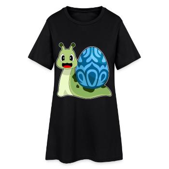 Oeuf de Pâques escargot - Robe T-shirt Femme - noir - Devant