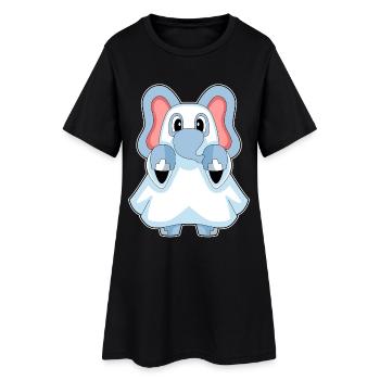 Éléphant Halloween Fantôme - Robe T-shirt Femme - noir - Devant