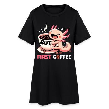 Axolotl mais premier cadeau de café - Robe T-shirt Femme - noir - Devant