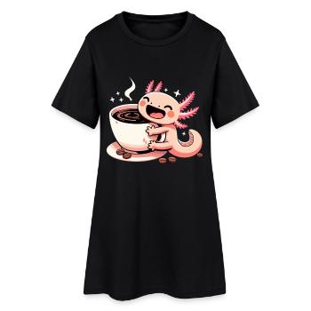 Axolotl Kaffee Tasse Geschenk - Frauen T-Shirt-Kleid - Schwarz - Vorne