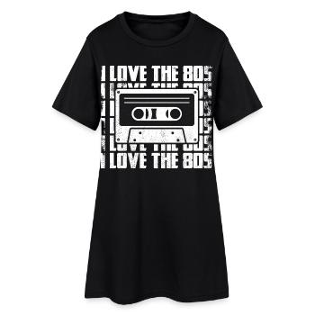 Ich liebe die 80er - Frauen T-Shirt-Kleid - Schwarz - Vorne