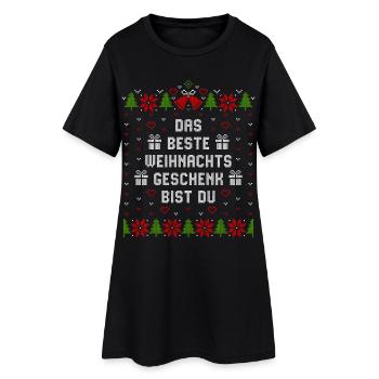 Das beste Weihnachtsgeschenk bist Du - Frauen T-Shirt-Kleid - Schwarz - Vorne