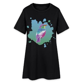 Rêve d'oiseau - Robe T-shirt Femme - noir - Devant