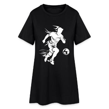Fußballspieler Zeichnung - Frauen T-Shirt-Kleid - Schwarz - Vorne