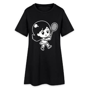 Petit joueur de badminton - Robe T-shirt Femme - noir - Devant