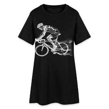 Croquis du cycliste - Robe T-shirt Femme - noir - Devant