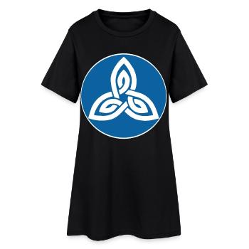 Fleur celte bleu - Robe T-shirt Femme - noir - Devant