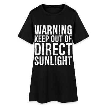 warning keep out of direct sunlight funny - Robe T-shirt Femme - noir - Devant