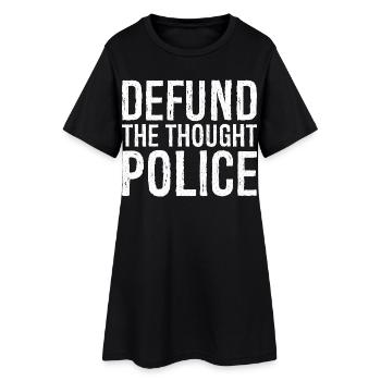 defund the thought police - Robe T-shirt Femme - noir - Devant