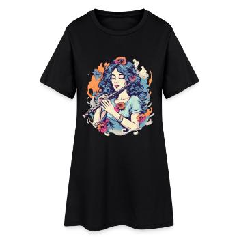 Flûte Fille Graphique - Robe T-shirt Femme - noir - Devant