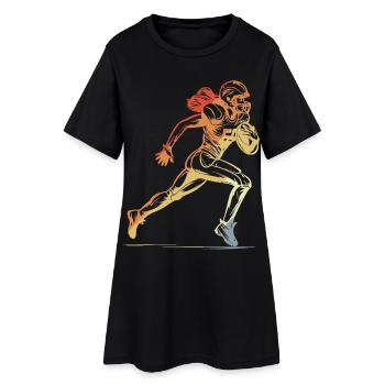 American Football Frau - Frauen T-Shirt-Kleid - Schwarz - Vorne