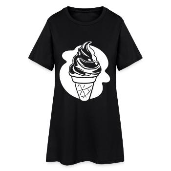 Dessin de crème glacée - Robe T-shirt Femme - noir - Devant