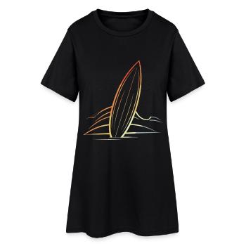 Planche de surf - Robe T-shirt Femme - noir - Devant