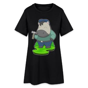 Artisan cheval au marteau - Robe T-shirt Femme - noir - Devant