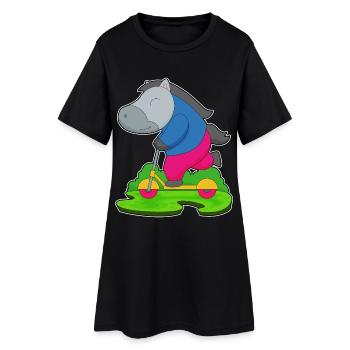 Scooter à cheval - Robe T-shirt Femme - noir - Devant