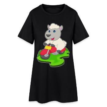 Moto mouton - Robe T-shirt Femme - noir - Devant