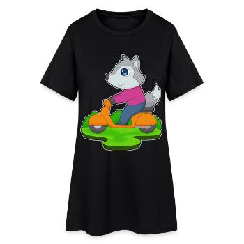 Trottinette Wolf - Robe T-shirt Femme - noir - Devant