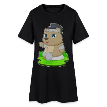 Bär Halloween Zombie - Frauen T-Shirt-Kleid - Schwarz - Vorne
