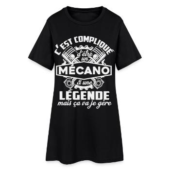 mécanicien mécano légendaire 1 - Robe T-shirt Femme - noir - Devant