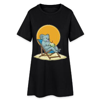 Koala Strand Kokosnuss Sommer - Robe T-shirt Femme - noir - Devant