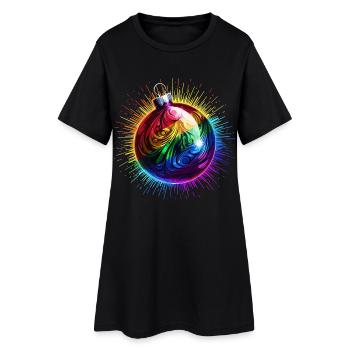 Boule de Noël Arc-en-ciel Noël LGBTQ - Robe T-shirt Femme - noir - Devant