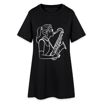 Saxophone player - Women’s T-Shirt Dress - black - Front