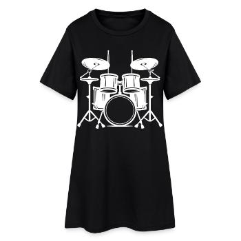 Drum Sketch - Women’s T-Shirt Dress - black - Front