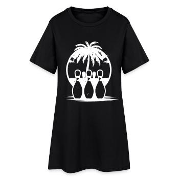 Graphiques de bowling - Robe T-shirt Femme - noir - Devant
